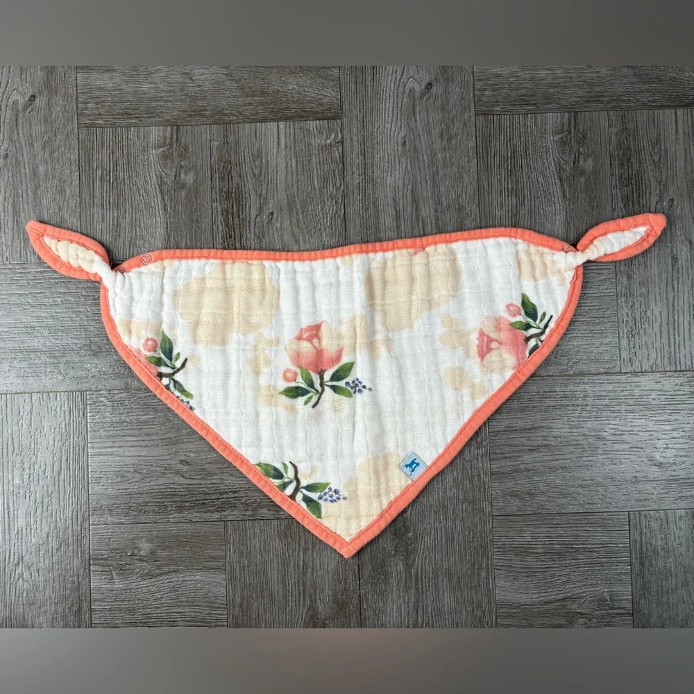 Little Unicorn Cotton Muslin Soft Floral Button Closure Bandanna Bibs Set of 4